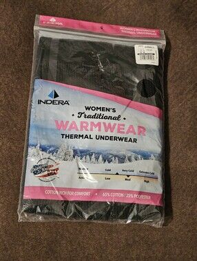 Indera Women's Traditional Warmwear Thermal Pants - Black S